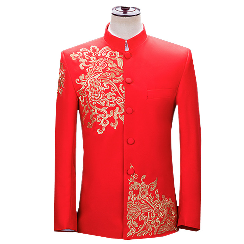 Men'S Vintage Formal Wear - New Men Embroidered Suit Jacket Vintage