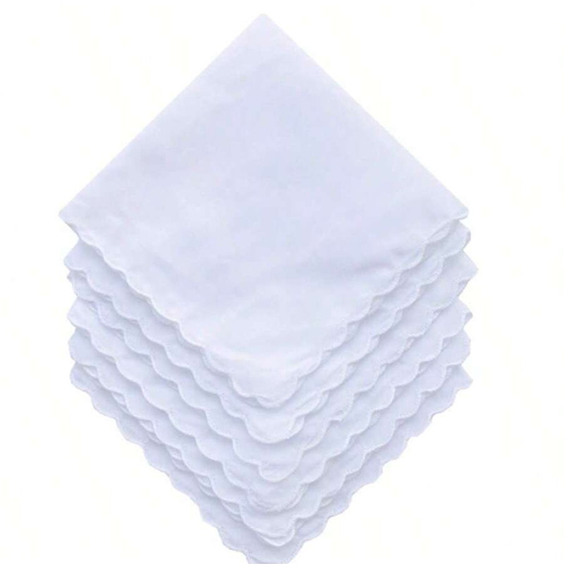 Monogrammed Handkerchief - 6pcs/Cotton Handkerchief Fan-Shaped Pocket Square Towel