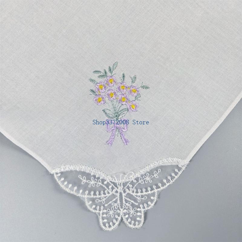 Khăn tay thêu hoa màu có viền  - đánh giá và giá Monogrammed Handkerchief