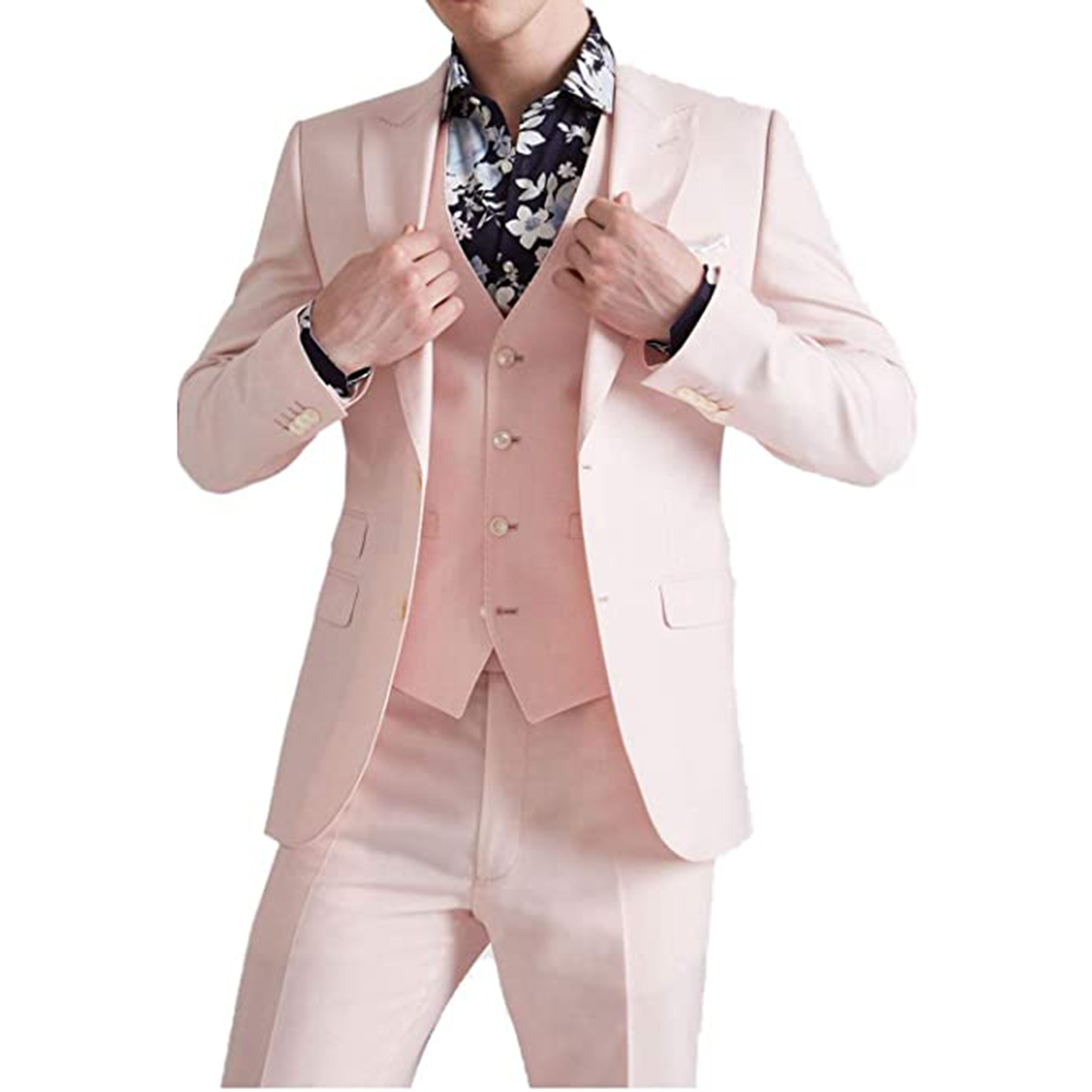 Summer Pink Suits Groom Wear S - đánh giá và giá Men Formal Wear Pink