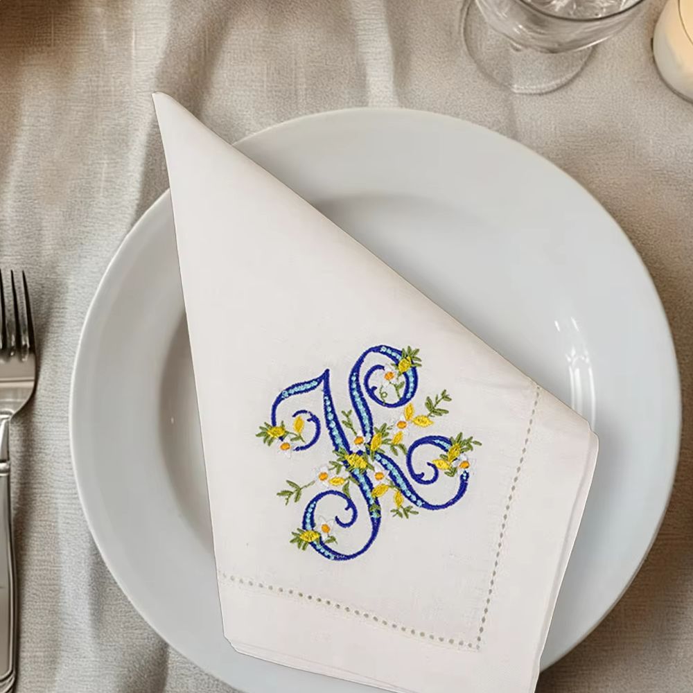 New Arrival 100% Pure Linen Le - đánh giá và giá Monogrammed Handkerchief