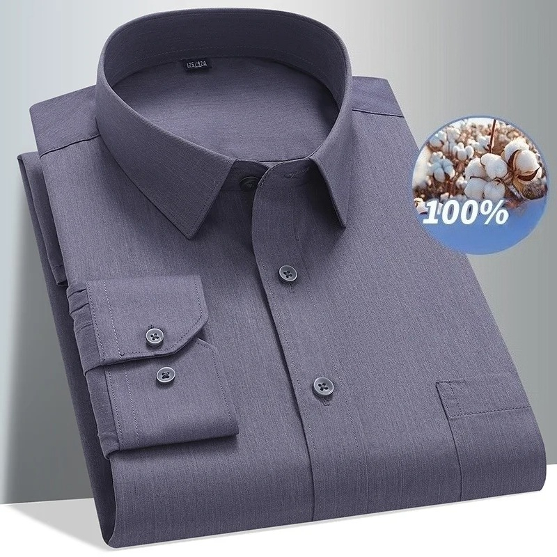 8XL 100 Cotton Long Sleeve Shi - đánh giá và giá Men Formal Office Wear Shirts