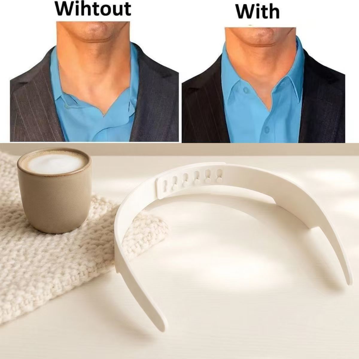1PC Adjustable PVC Anti‑Curlin - đánh giá và giá Men Formal Office Wear Shirts