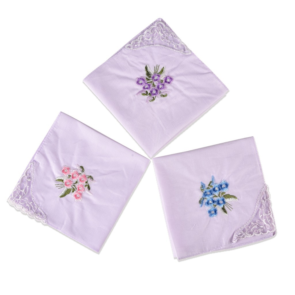3PCS Luxury Cotton Women Hanki - đánh giá và giá Monogrammed Handkerchief