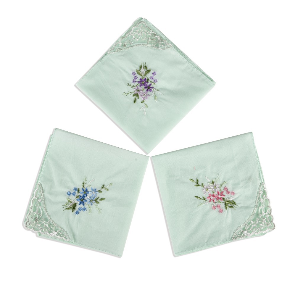 3PCS Luxury Cotton Women Hanki - đánh giá và giá Monogrammed Handkerchief