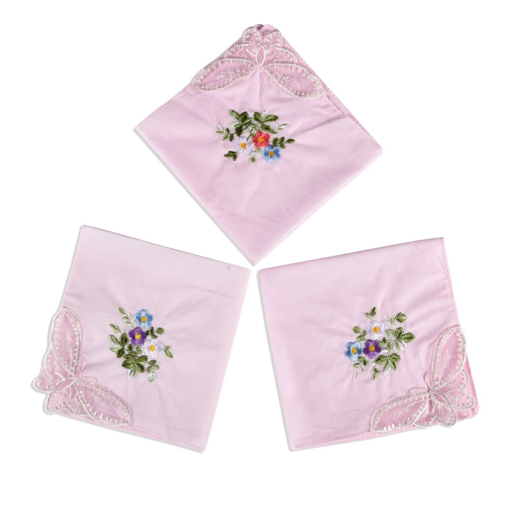 3PCS Luxury Cotton Women Hanki - đánh giá và giá Monogrammed Handkerchief
