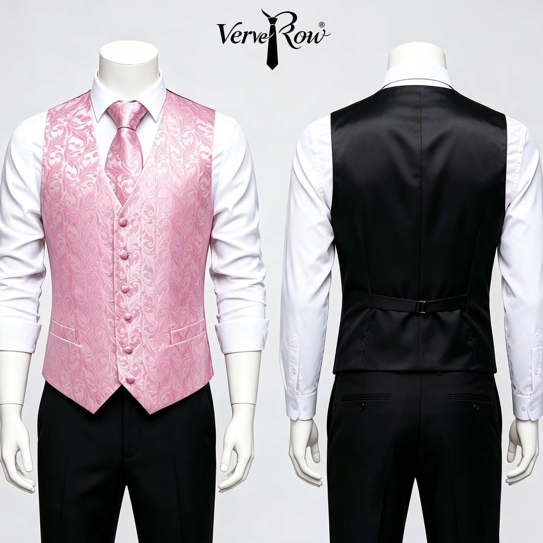 Men Pink Tie Handkerchief Thre - đánh giá và giá Men Formal Wear Pink