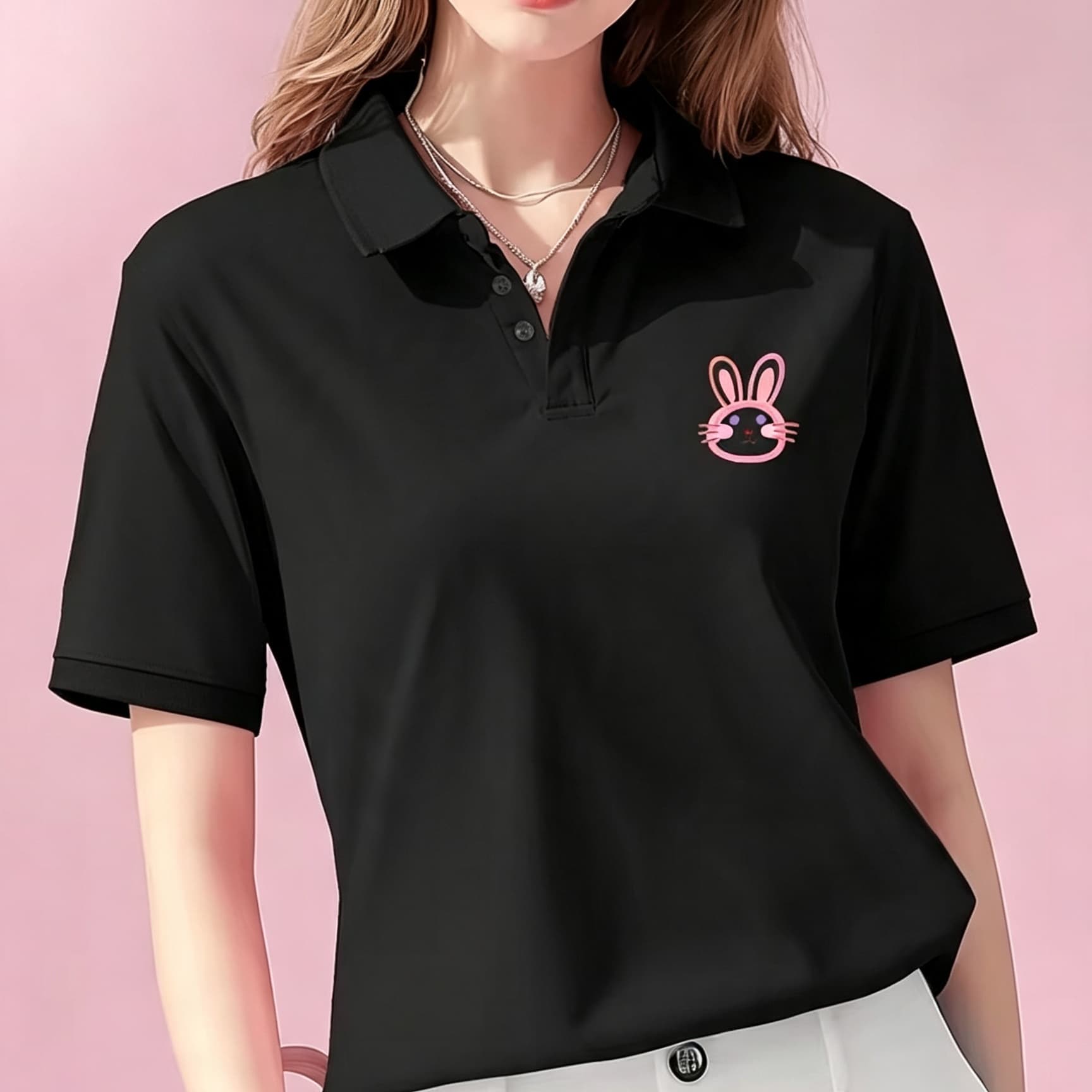 Unisex Black Lapel Collar Polo - đánh giá và giá Men Formal Wear Pink