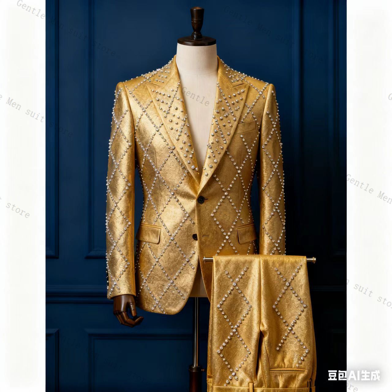 Pink Men Suit Set 2 Piece Ston - đánh giá và giá Men Formal Wear Pink
