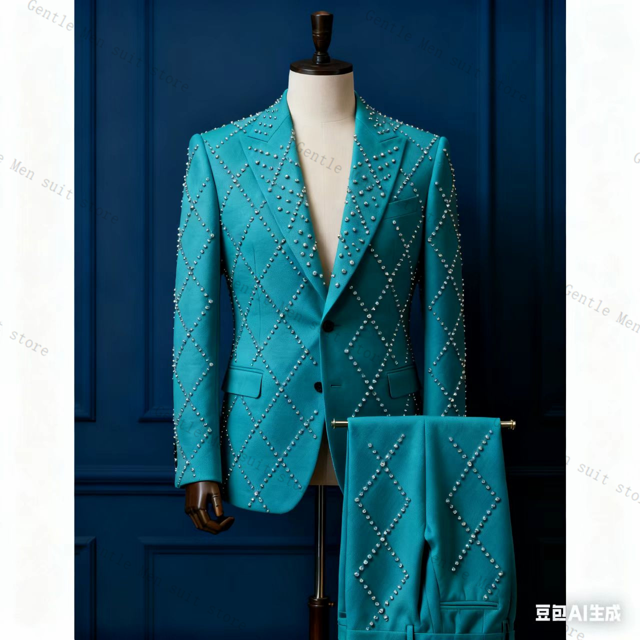 Pink Men Suit Set 2 Piece Ston - đánh giá và giá Men Formal Wear Pink