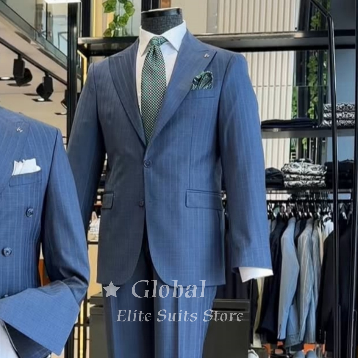 Vintage Men Two Button Blue Ch - đánh giá và giá Men'S Vintage Formal Wear